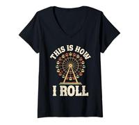 Women's State Fair Fair W unny Ferris Wheel V-Neck T-Shirt