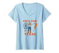 Womens State FAIR of Texas and Big TEX with Corn Dog TEE V-Neck T-Shirt