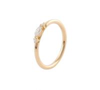 Women's Statement Rings, Pre Engagement Ring Polished Thin Band with Marquise Moissanite 18K Yellow Gold Size R 1/2