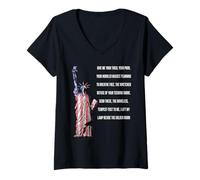Womens Statue of Liberty A New Colossus Hope and Unity V-Neck T-Shirt