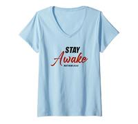 Womens Stay Awake - Matthew 24:42 Jesus Quote Salvation Faith V-Neck T-Shirt