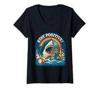 Womens Stay Positive V-Neck T-Shirt
