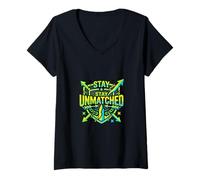 Women's Stay Unmatched Elite Mindset Design V-Neck T-Shirt