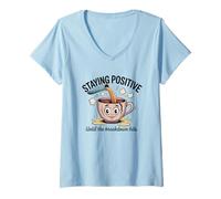 Womens Staying Positive Until The Breakdown Hits V-Neck T-Shirt