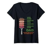 Women's Steak BBQ Dad You're The Rarest of Them All Fathers Day V-Neck T-Shirt