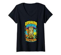 Women's Stealth Birder Tactical Owl V-Neck T-Shirt