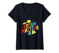 Womens Steam Matters STEM Education Science Teacher V-Neck T-Shirt