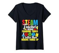 Womens Steam Teacher V-Neck T-Shirt