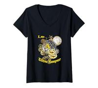 Womens Steampunk Art Time Keepers V-Neck T-Shirt