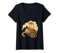 Womens Steampunk Ferret Gear Pilot V-Neck T-Shirt