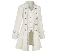 Women's Steampunk Pirate Jacket Medieval Gothic Tailcoat Victorian coat Costume, Z3007wh, XXL