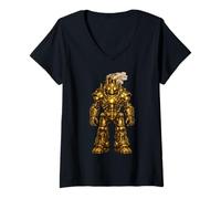 Women's Steampunk Robot V-Neck T-Shirt