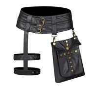 Women's Steampunk Waist Thigh Belt, Gothic Holster Bag with Detachable Pouch, Adjustable Utility Hip for Cosplay Freeing Hands