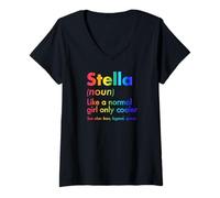 Women's Stella Like A Normal Girl Only Cooler Queen First Name V-Neck T-Shirt