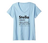 Women's Stella Like A Normal Girl Only Cooler Queen First Name V-Neck T-Shirt