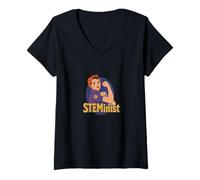 Womens Steminist Rosie The Riveter Retro Feminist V-Neck T-Shirt