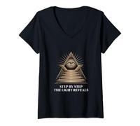 Women's Step By Step The Light Reveals Pyramid V-Neck T-Shirt