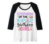 Womens Step Mom of The K-Pop Birthday Girl Raglan Baseball Tee
