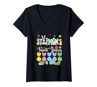 Women's Stepmom's Favorite Bunnies Easter Group Bunnies Sunglasses V-Neck T-Shirt