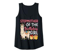 Womens Stepmother of the Birthday Girl Llama Birthday Party Tank Top