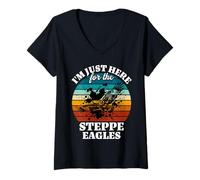 Women's Steppe Eagle I'm Just Here for Steppe Eagle V-Neck T-Shirt