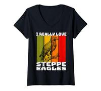 Women's Steppe Eagle Retro Steppe Eagle V-Neck T-Shirt