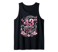 Womens Stepping Into My 43rd Birthday with Grace & Faith Tank Top