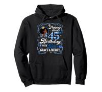 Womens Stepping Into My 45th Birthday With Grace & Faith Pullover Hoodie