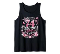Womens Stepping Into My 74th Birthday with Grace & Faith Tank Top