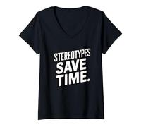 Women's Stereotypes Save Time V-Neck T-Shirt