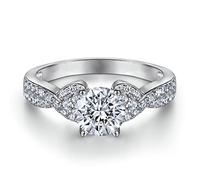 Women's Sterling Silver Rings, Relaxation Gifts for Women Cross Twisted Sterling Silver with Cubic Zirconia