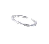 Women'S Sterling Silver Silver Simple Open Adjustable Rings, Hollow Twisted Dot Thumb Band Finger Circlet Jewelry Gift for Her Girlfriend Wife Mom Birthday Festival