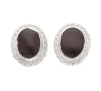 Women's Sterling Silver Whitby Jet Stud Earrings (8x9.5mm) | The Perfect Gift For A Special Lady | Jollys Jewellers
