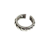 Womens Sterling SilverSilver Open Adjustable Rings, Vintage Distressed Twist Finger Circlet Thumb Band Jewelry Gift for Her Girlfriend Wife Mom Birthday Festival