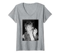 Womens Steve Strange Fade to Grey Visage by Virginia Turbett V-Neck T-Shirt