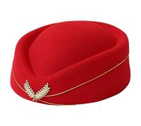 Womens Stewardess Cap Flight Attendant Hat Air Hostess Uniform Cabin Crew Accessory Cosplay Costume Halloween Party Fancy Dress