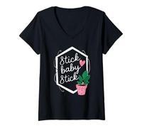 Women's Stick Baby Stick Funny IVF Transfer Day IVF Couple V-Neck T-Shirt