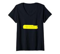 Womens Stick to The Plan Not Your Mood Motivational Discipline V-Neck T-Shirt