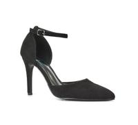 Women's Stiletto D'Orsay Point Toe Court Shoes Ladies Black Faux Suede Ankle Strap Party Classic Heel Pumps Size 7