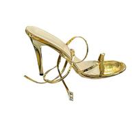Women's Stiletto Heels Pointed-Toe Roman Style Dance Heels Criss-Cross Strappy High Heeled Sandals Latin Dance Shoes with Ankle Wrap Ties, Spring Summer Dress Shoes for Evening Events Gold