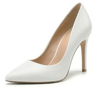 Womens Stiletto High Heel Pointed Toe Pumps Ladies Wedding Bridal Occasion Heeled Clubbing Work Fashion Court Shoes Size 3-12 (White Matt, UK Footwear Size System, Adult, Women, Numeric, Medium, 5)