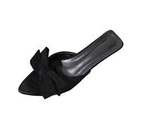 Women's Stiletto Sandals & Slides Fish-Mouth Pointed Toe Bowknot One-Slipper Open Toe High-Heeled Sandals Retro Temperament Sliders Summer Outdoor Beach Vacation Shoes Ladies Slip On Shoes 3.5-7