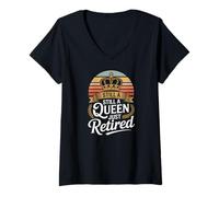 Women's Still A Queen Just Retired Retirement Crown V-Neck T-Shirt