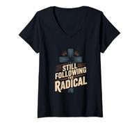 Womens Still Following The Radical Christian Cross Faith V-Neck T-Shirt