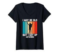 Womens Still Hiker Strong Retro Outdoors Explorer Trekking V-Neck T-Shirt