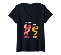 Womens Still Single Always DNA RNA Chains Biology Lover Biochemist V-Neck T-Shirt