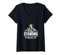 Women's Still Standing By Grace Christian V-Neck T-Shirt