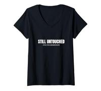 Womens Still Untouched Funny Gym Membership Sarcastic V-Neck T-Shirt
