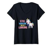 Women's Still Working On My Landing - Broken Arm Shoulder Injury V-Neck T-Shirt