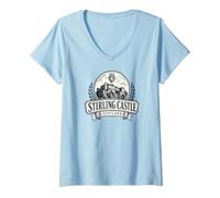 Women's Stirling Castle Scotland Thistles V-Neck T-Shirt